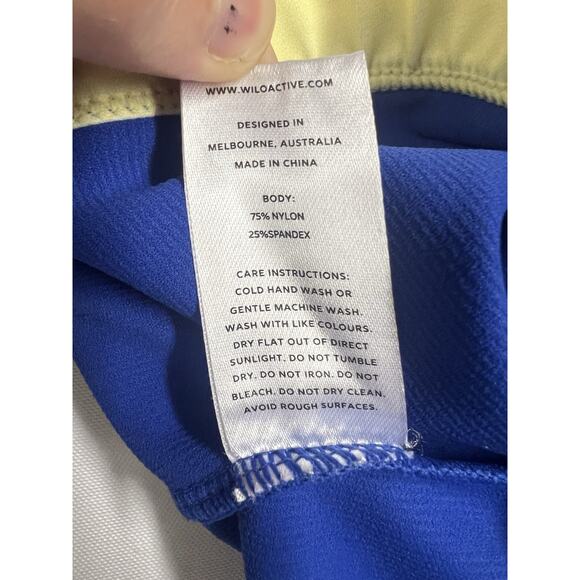 Wilo Workout Set Long Sleeve Cropped Size M Colorblock Yoga Pilates Active - Picture 8 of 14